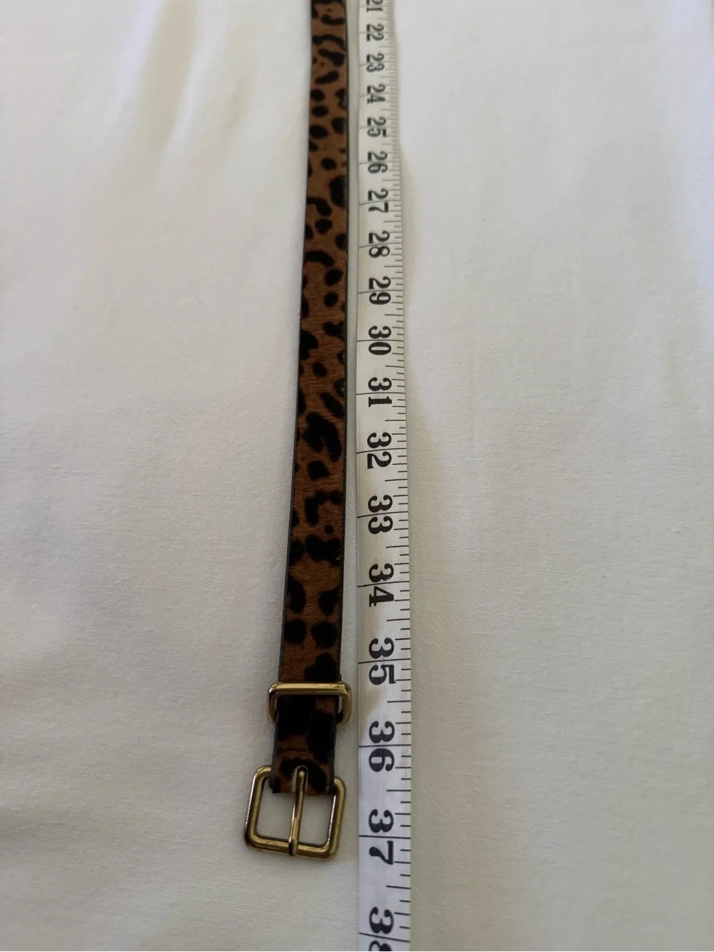 J. Crew skinny belt 37" long.  Genuine Italian leather, animal print.  EUC. - Picture 5 of 5